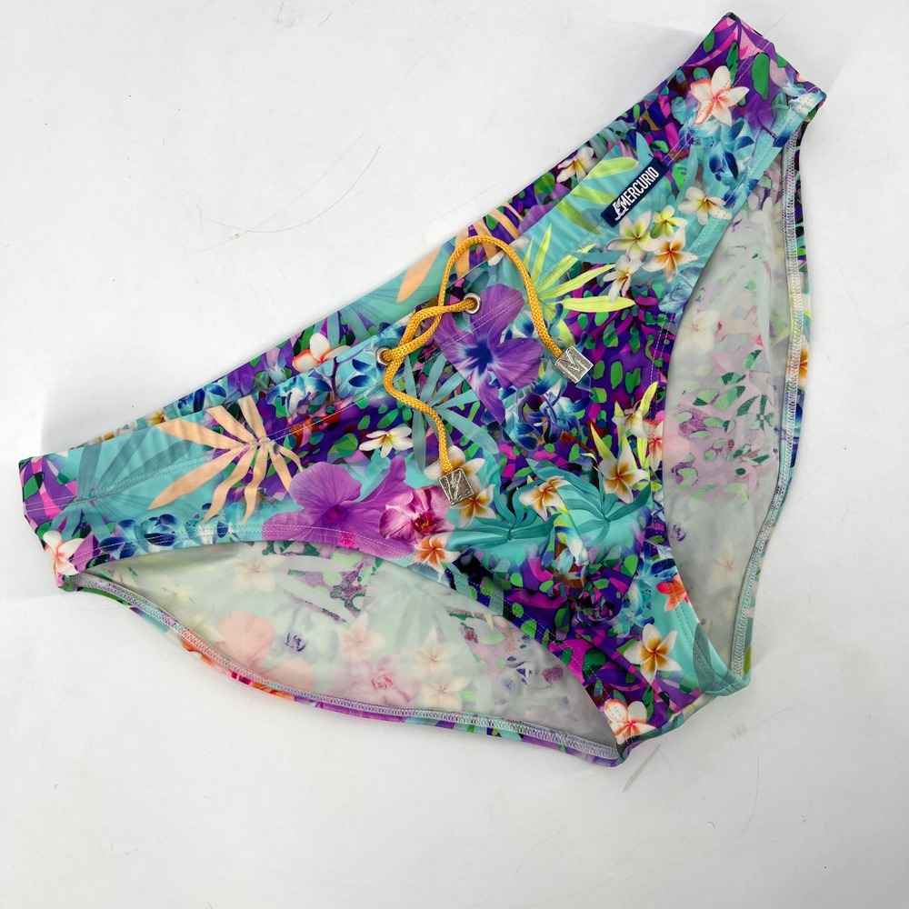 Mercurio Hawaiian Floral Tropical Pouch‎ Enhancing Sexy Bikini Swimsuit Exotic